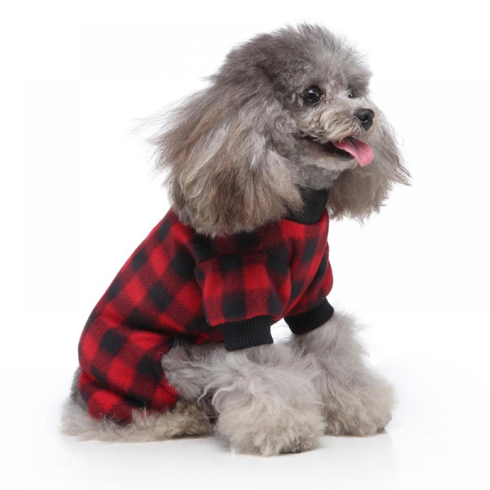 PRAETER 100% Cotton Buffalo Plaid Dog Clothes Puppy Pajamas Pet Apparel Cat Onesies Jammies Doggie Jumpsuits Animals & Pet Supplies > Pet Supplies > Dog Supplies > Dog Apparel PRAETER   