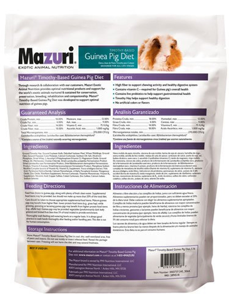 Mazuri Timothy-Based Guinea Pig Food, 5 Lbs. Animals & Pet Supplies > Pet Supplies > Small Animal Supplies > Small Animal Food Mazuri   