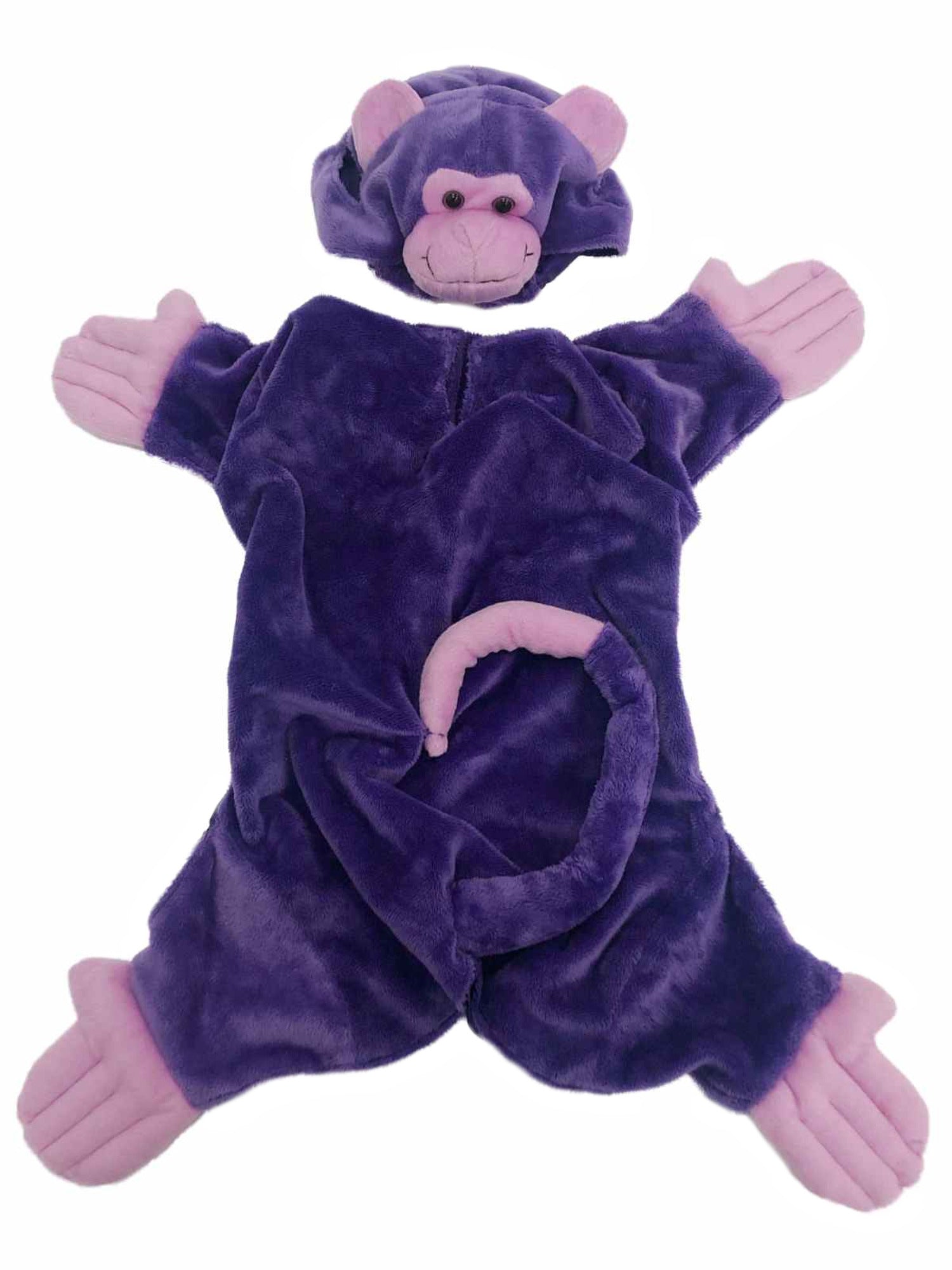 Dog Purple Monkey Pet Costume Outfit Apparel Body Head Piece Medium M