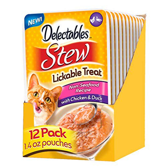 Delectables Stew Non-Seafood Chicken & Duck Lickable Wet Cat Treats - 12 Pack Animals & Pet Supplies > Pet Supplies > Cat Supplies > Cat Treats Hartz   