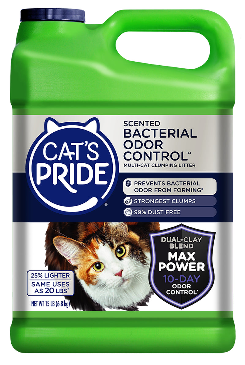 Cat'S Pride Max Power Bacterial Odor Control Scented Multi-Cat Clumping Litter, 15 Lb Jug Animals & Pet Supplies > Pet Supplies > Cat Supplies > Cat Litter Oil-Dri Corporation of America   