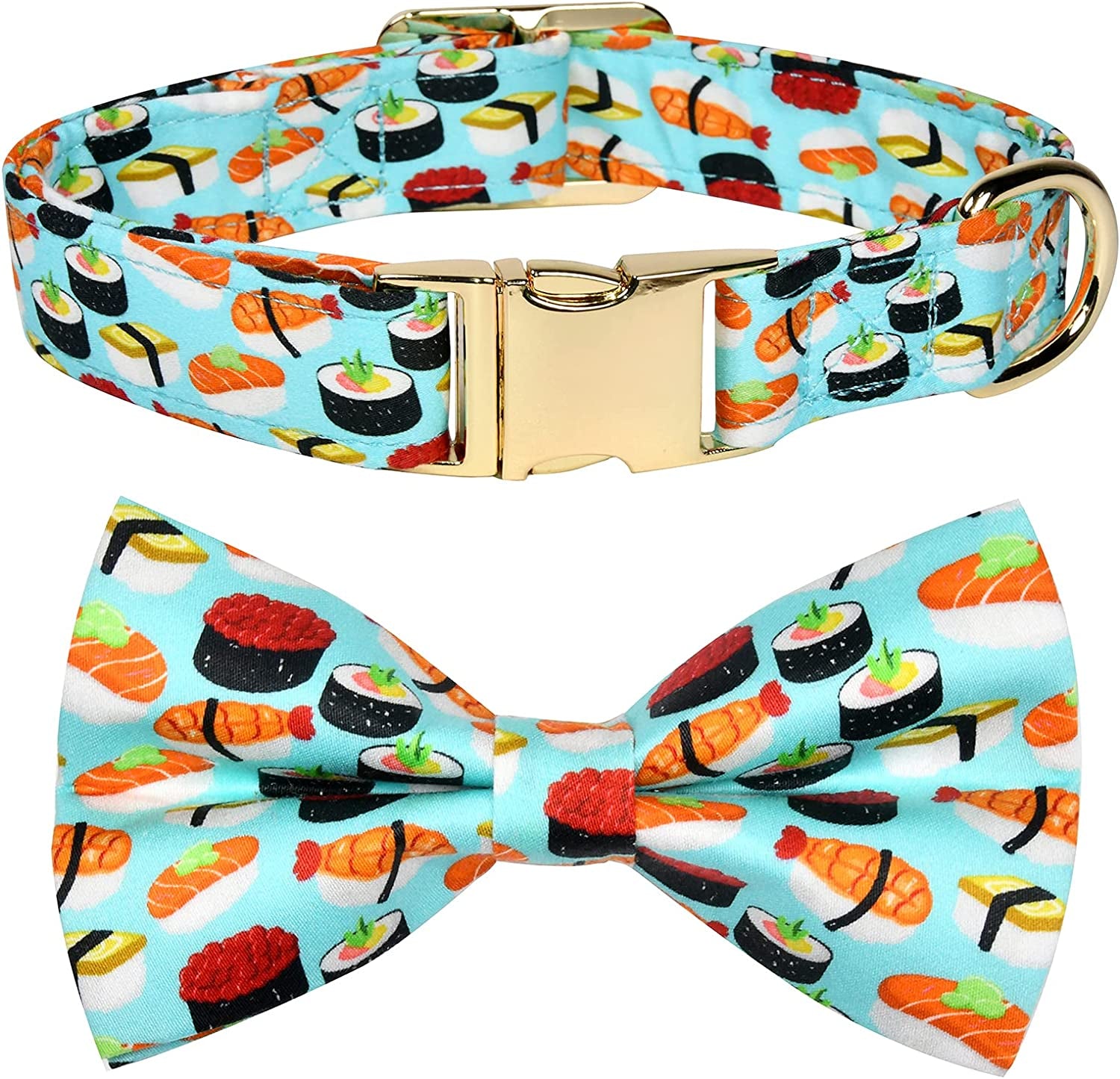 Shark Dog Bow Tie Dog Collar,Detachable Bowtie Accessory, Adjustable Collar for Small Medium Large Dogs Animals & Pet Supplies > Pet Supplies > Dog Supplies > Dog Apparel Watermelon Pet Sushi XS (8 --12") 