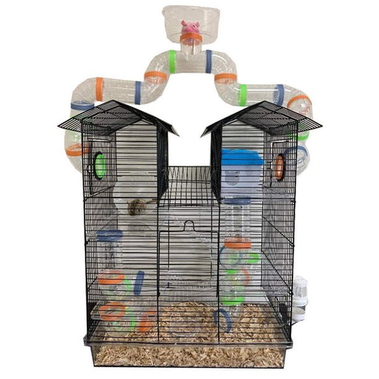 Large 5-Level Acrylic Hamster Palace with Top Story Play Zone Mouse Habitat Home Small Animal Critter Cage Set of Accessories Crossover Tube Tunnel Rodent Gerbil Mice Animals & Pet Supplies > Pet Supplies > Small Animal Supplies > Small Animal Habitats & Cages Mcage   