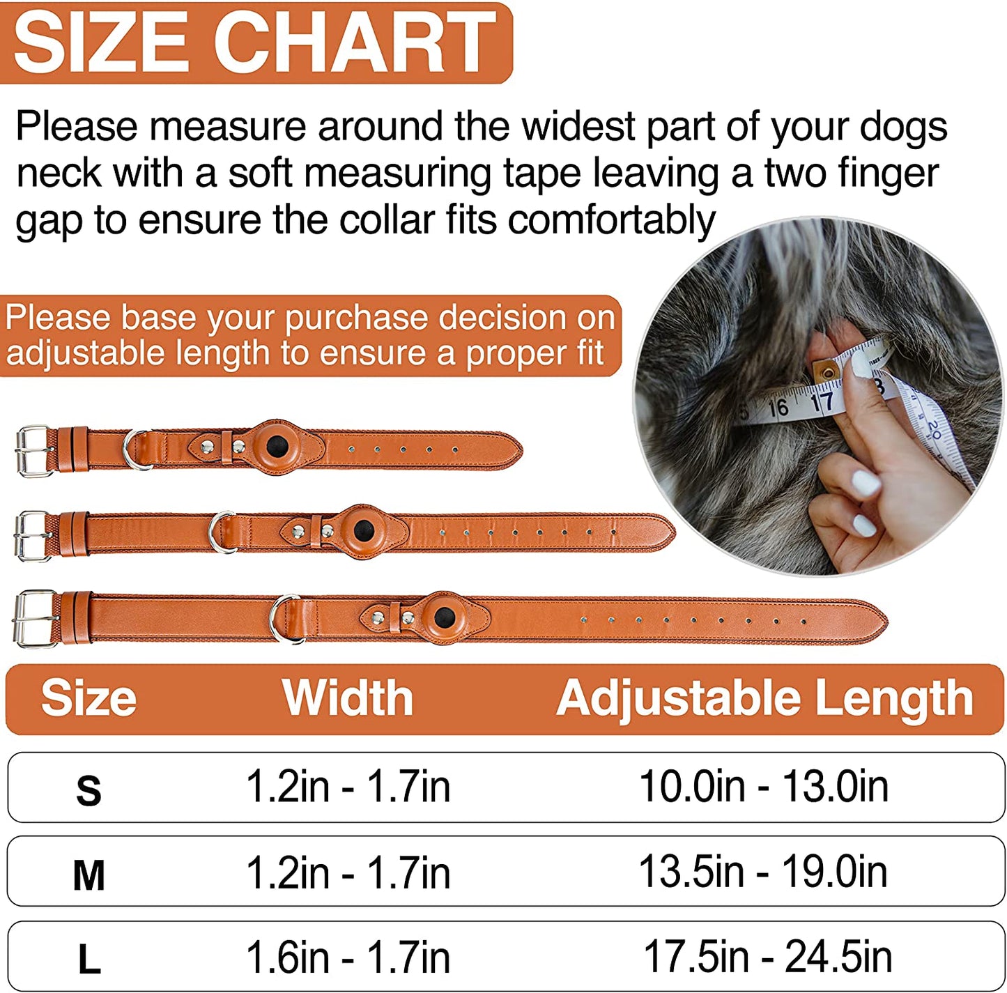Safe Paws Airtag Dog Collar Holder - Our Adjustable Air Tag Dog Collar Holder Fits Small Medium and Large Dogs - Use Our Elegant PU Leather Dog Airtag Collar to Quickly Locate Your Dog Electronics > GPS Accessories > GPS Cases Safe Paws   