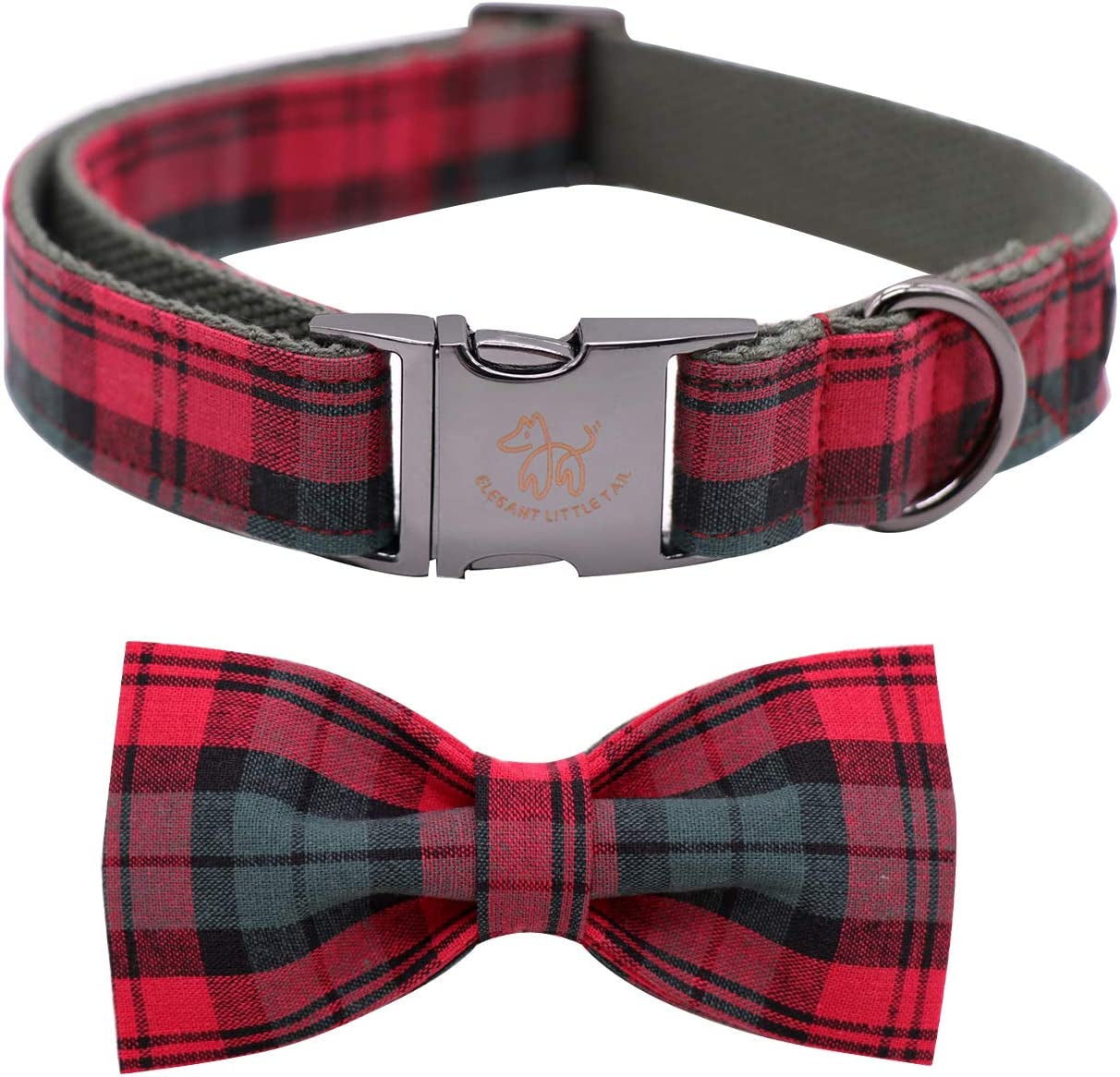 Elegant Little Tail Dog Collar with Bow, Cotton & Webbing, Bowtie Dog Collar, Adjustable Dog Collars for Small Medium Large Dogs and Cats Animals & Pet Supplies > Pet Supplies > Dog Supplies > Dog Apparel Elegant little tail   