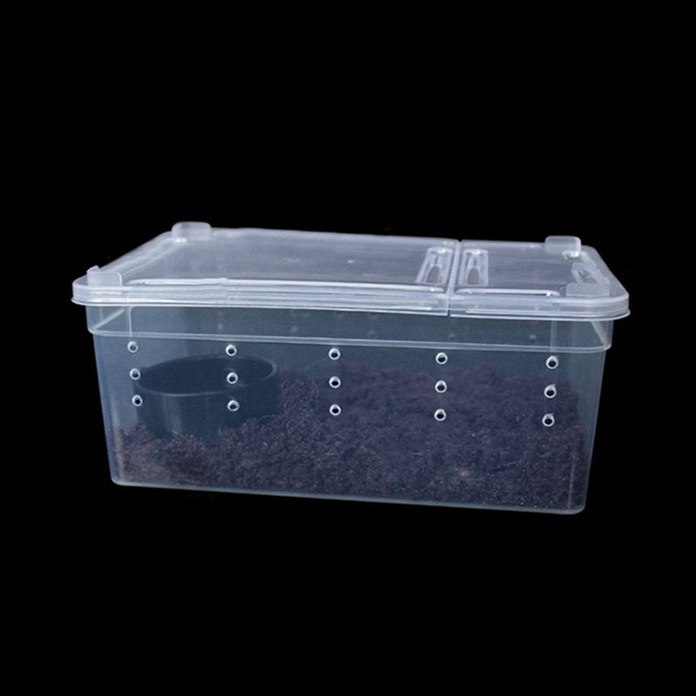 Grofry Transparent Plastic Amphibian Insect Reptile Breeding Box Transport Feeding Case Transparent Animals & Pet Supplies > Pet Supplies > Reptile & Amphibian Supplies > Reptile & Amphibian Food Grofry   