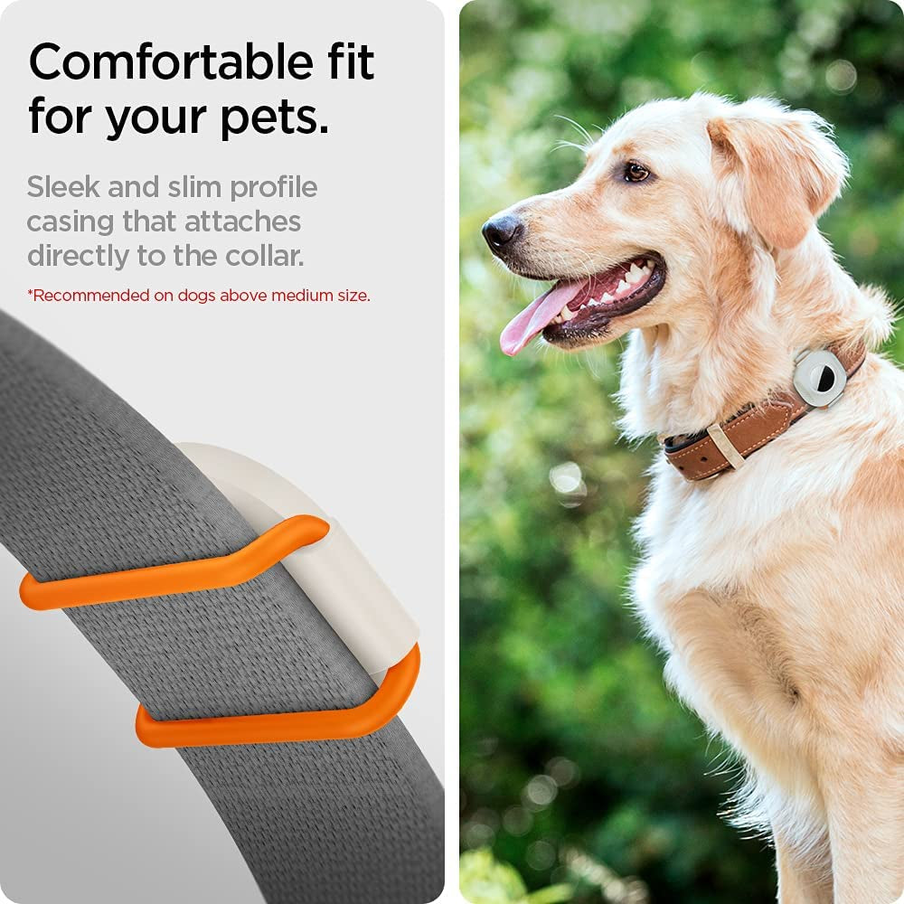 Spigen Comfortag Designed for Airtag Case Cover Airtags Dog Cat Collar Pet Loop Holder - Cream Electronics > GPS Accessories > GPS Cases Spigen   