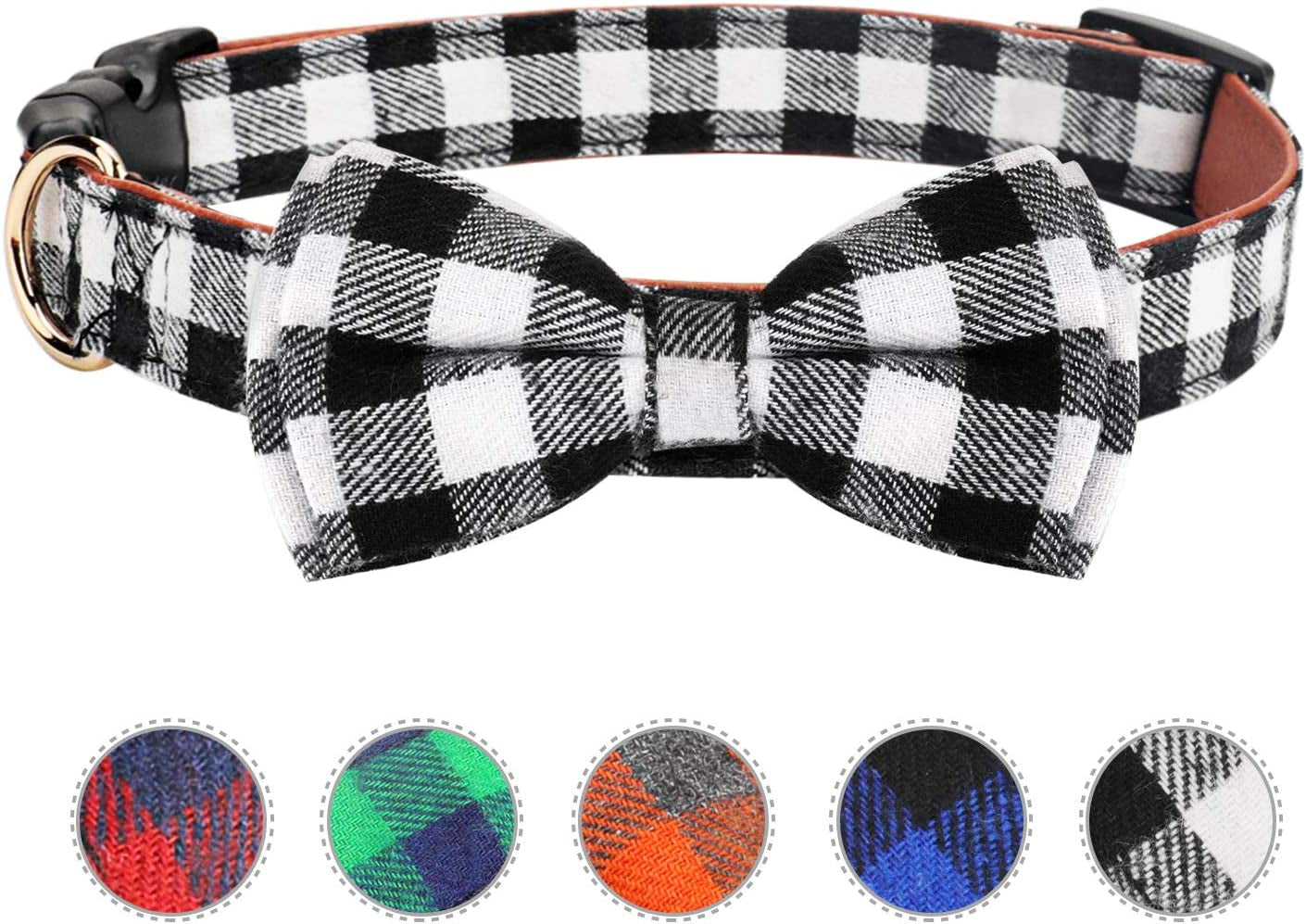 Dog Bow Tie, Vaburs Dog Cat Collar with Bow Tie Buckle Light Plaid Dog Collar for Dogs Cats Pets Soft Comfortable,Adjustable (S, Green) Animals & Pet Supplies > Pet Supplies > Dog Supplies > Dog Apparel Vaburs Black Large 