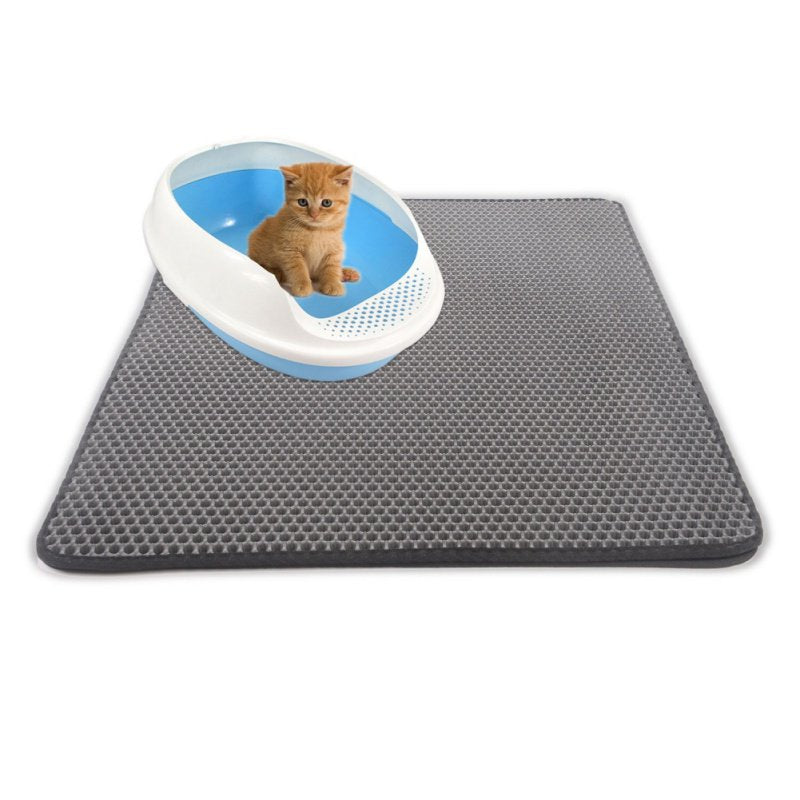 Cat Litter Mat Litter Trapping Mat, 11.8"X11.8" Inch Honeycomb Double Layer Design Waterproof Urine Proof Trapper Mat for Litter Boxes, Large Size Easy Clean Scatter Control Animals & Pet Supplies > Pet Supplies > Cat Supplies > Cat Litter Box Mats Vicooda   