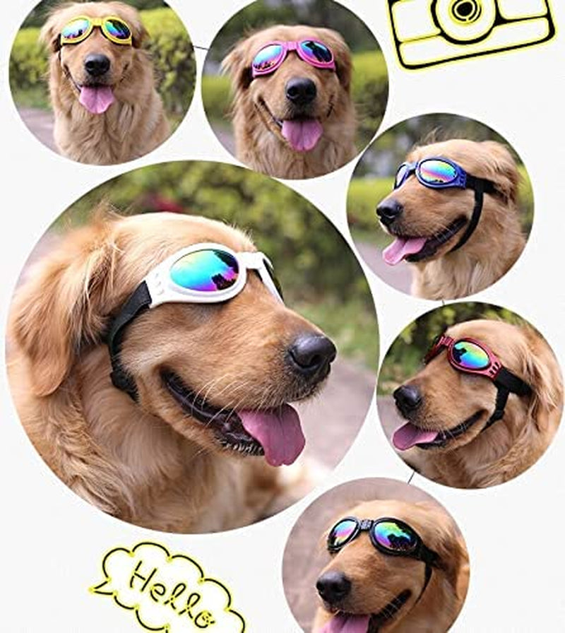 Dog Sunglasses, Adjustable Folding Eye Wear UV Protection Windproof Polarized Sunglasses with Storage Bag for Dogs (Blue) Animals & Pet Supplies > Pet Supplies > Dog Supplies > Dog Apparel CIAWASEI   