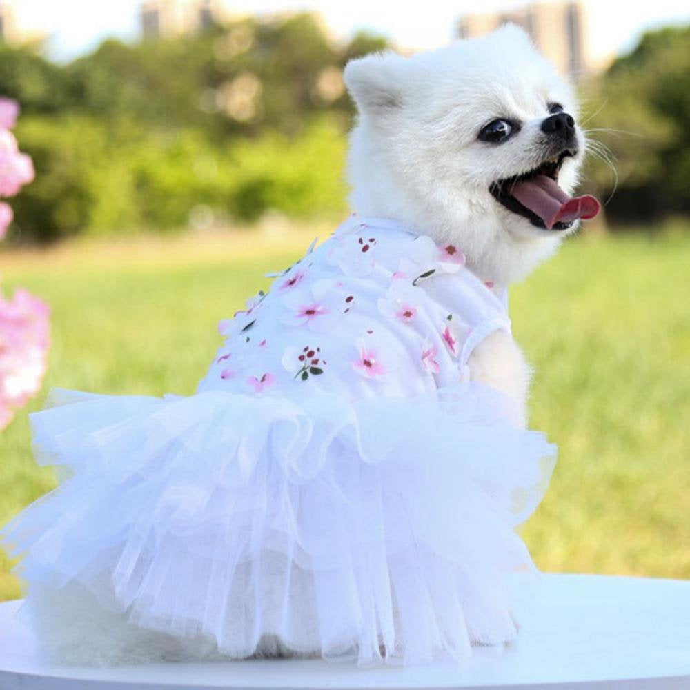 Pet Clothing Dog Cat Skirt Dog Wedding Dress Puffy Princess Dress Cat Apparel Clothing for Small Medium Dogs Cats