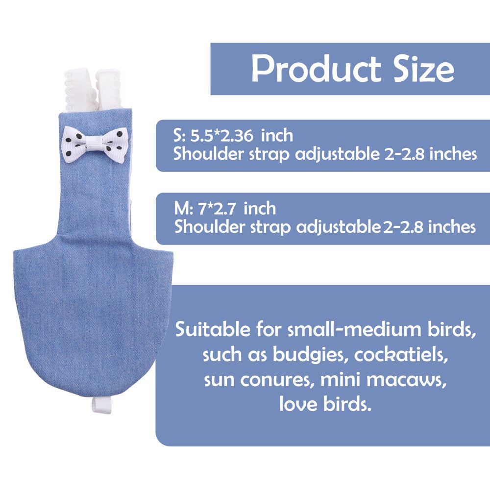 Parrot Flight Suits Diapers, Reusable Washable Parrot Nappies Clothes Flight Suit Dress, Soft Washable Breathable Nappy Diaper for Parrots Nappies Parakeet Cockatiel African Macaw Animals & Pet Supplies > Pet Supplies > Dog Supplies > Dog Diaper Pads & Liners PUMYPOREITY   