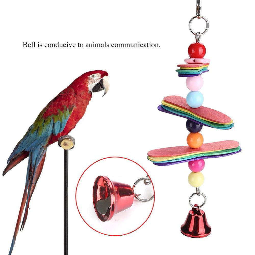 OTVIAP Pet Bird Parrot Colorful Beads Bell Toys Chewing Swing Cage Accessory, Cage Swing Toy, Parakeet Toy Animals & Pet Supplies > Pet Supplies > Bird Supplies > Bird Cage Accessories FAGINEY   