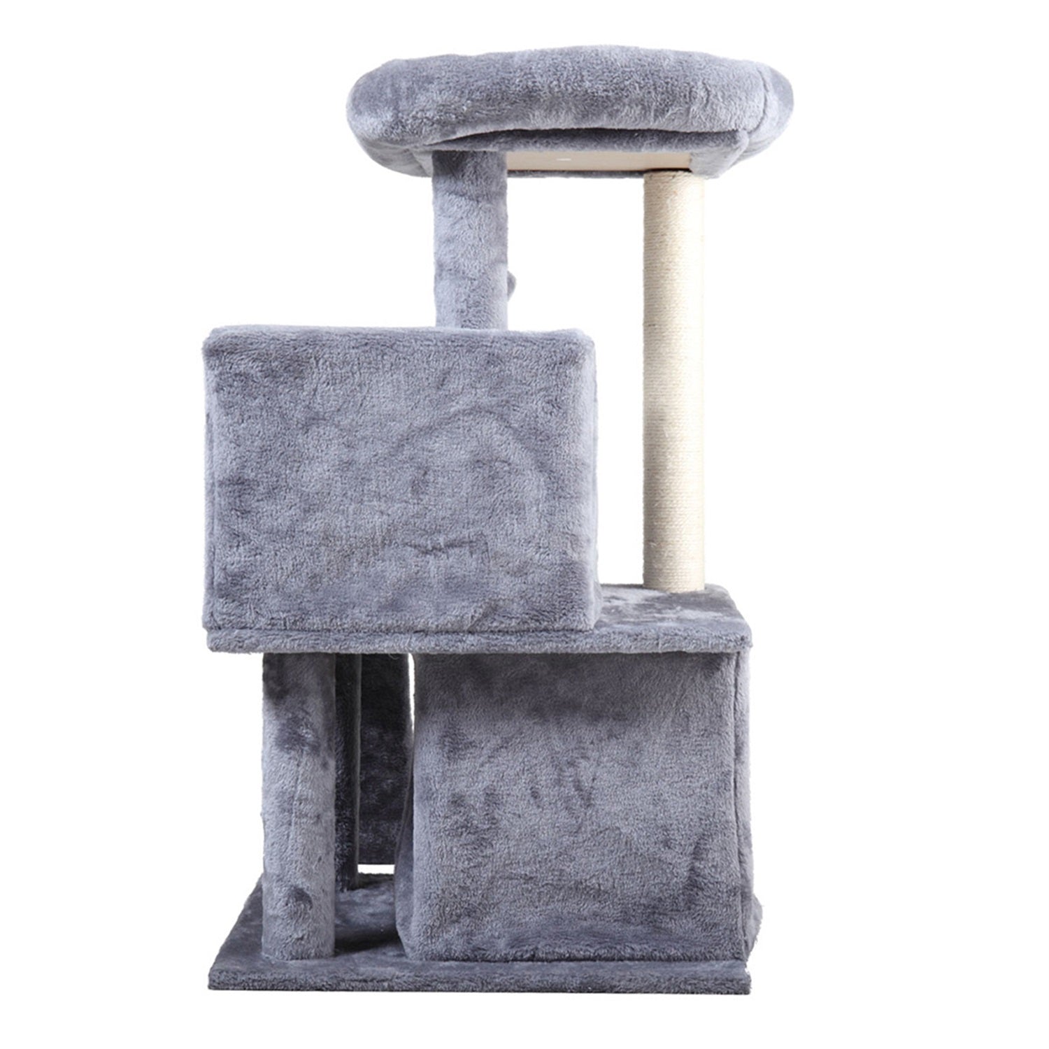 Pefilos Cat Tree Houses for Indoor Cats, Multi-Level Cat Condo for Large Cat Tower Furniture with Sisal-Covered Scratching Posts, Cat Condo for Senior Cats, Gray