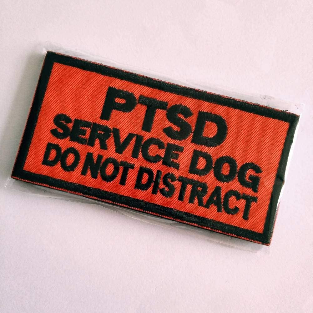 PTSD Service Dog Patch Small Size for Vest Set Emblem Embroidered Military Hook & Loop Patch Animals & Pet Supplies > Pet Supplies > Dog Supplies > Dog Apparel Minason   