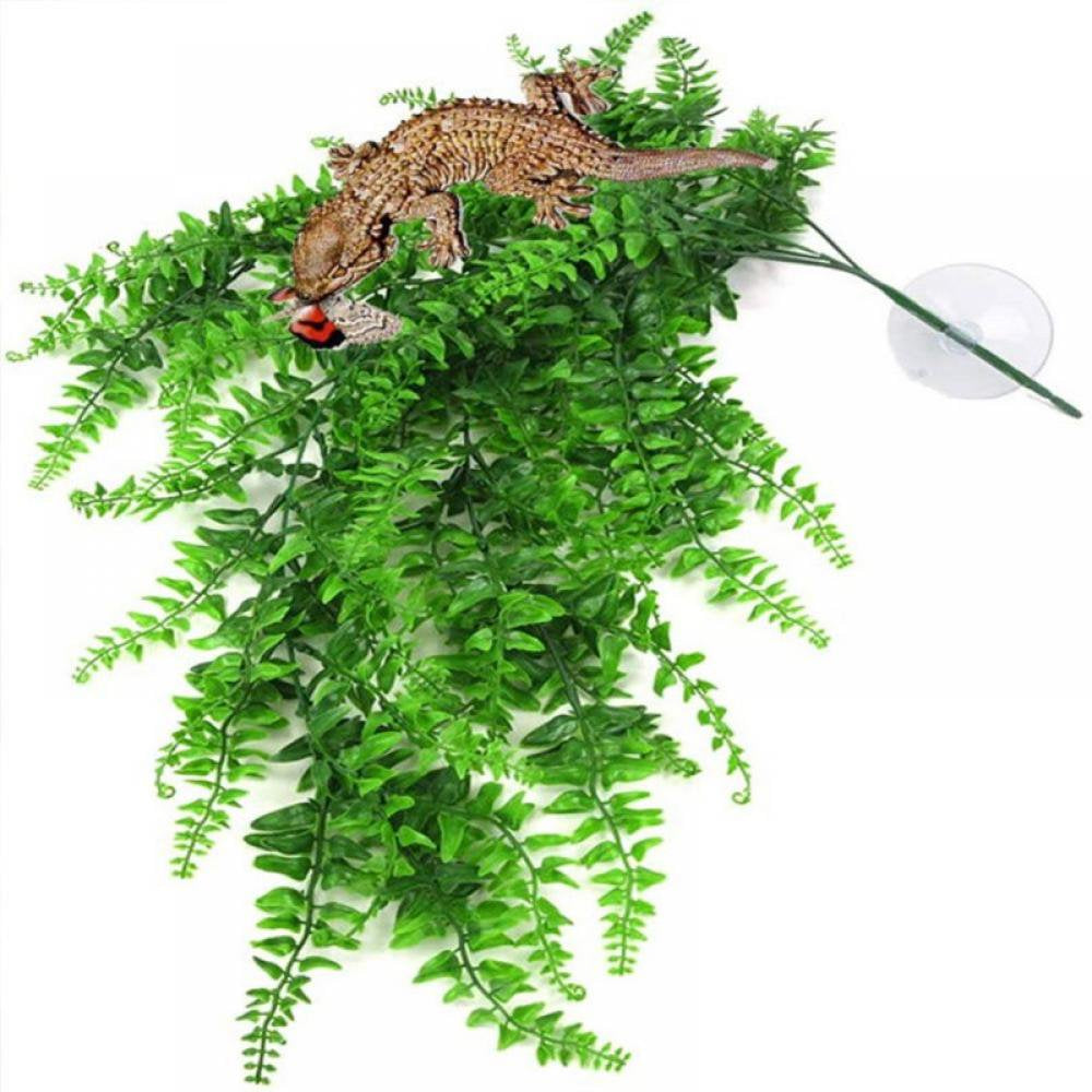Monfince Reptile Plants, Amphibian Hanging Plants with Suction Cup for Lizards, Geckos, Bearded Dragons, Snake, Hermit Crab Tank Pets Habitat Decorations Animals & Pet Supplies > Pet Supplies > Reptile & Amphibian Supplies > Reptile & Amphibian Habitats Monfince   