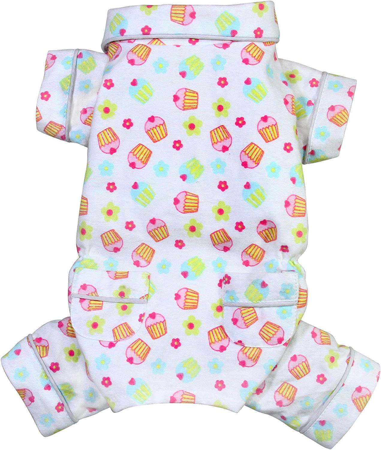 KLIPPO Dog/Puppy Cupcake Fanatics Flannel Pajamas/Bodysuit/Overall/Jumper/Romper for Small Breeds (X-Small) Animals & Pet Supplies > Pet Supplies > Dog Supplies > Dog Apparel KLIPPO PET   