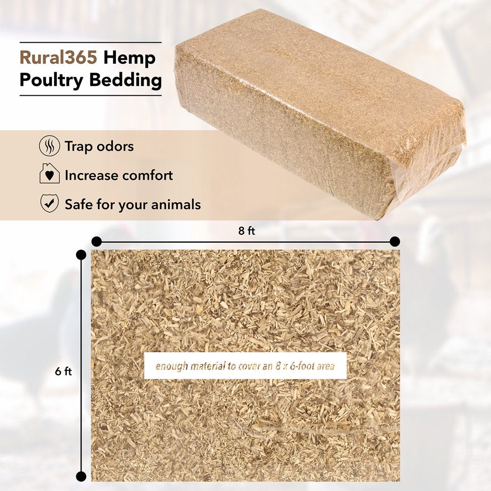 Rural365 Chicken Hemp Bedding - 33Lb Industrial Hemp Bale for Small Animals Animals & Pet Supplies > Pet Supplies > Small Animal Supplies > Small Animal Bedding Rural365   