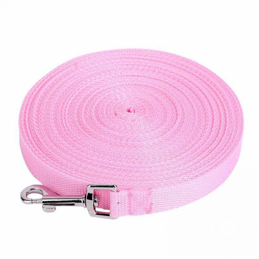 Monfince Training Dog Leash Obedience Recall Training Agility Padded Lead Pet Traction Rope Extra Long Line Great for Puppy Teaching Camping Backyard Beach Play, Pink, 15M/49.2Ft