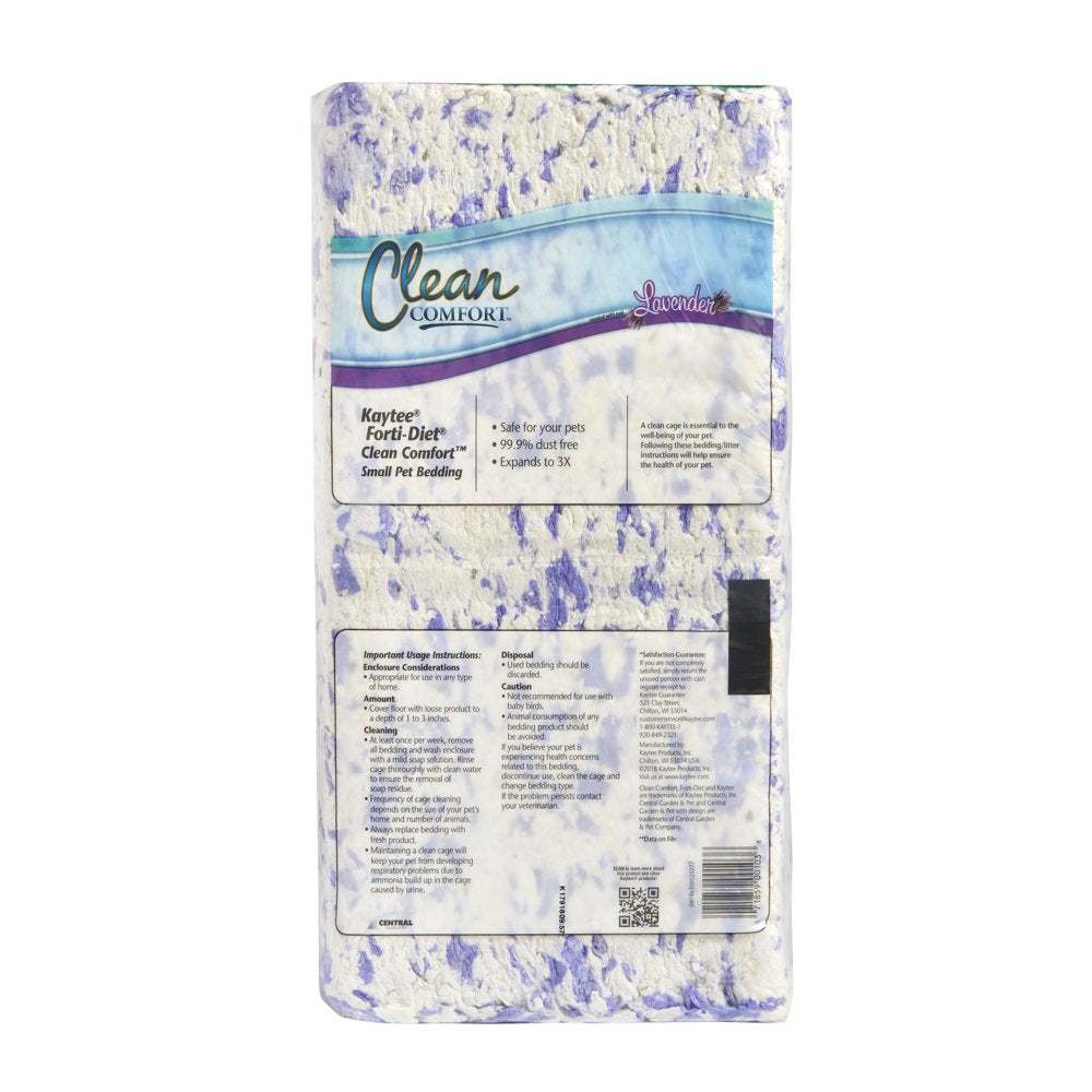 Kaytee Forti-Diet Clean Comfort Small Animal Bedding, Lavender 24.6L Animals & Pet Supplies > Pet Supplies > Small Animal Supplies > Small Animal Bedding Central Garden and Pet   