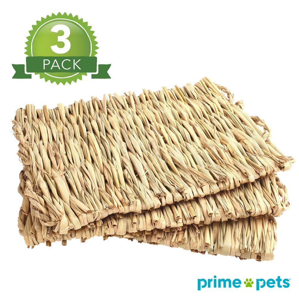 Lotfancy 3 Pack Grass Mat for Rabbits Bunny, Woven Hay Mat for Small Animals Animals & Pet Supplies > Pet Supplies > Small Animal Supplies > Small Animal Bedding LotFancy   