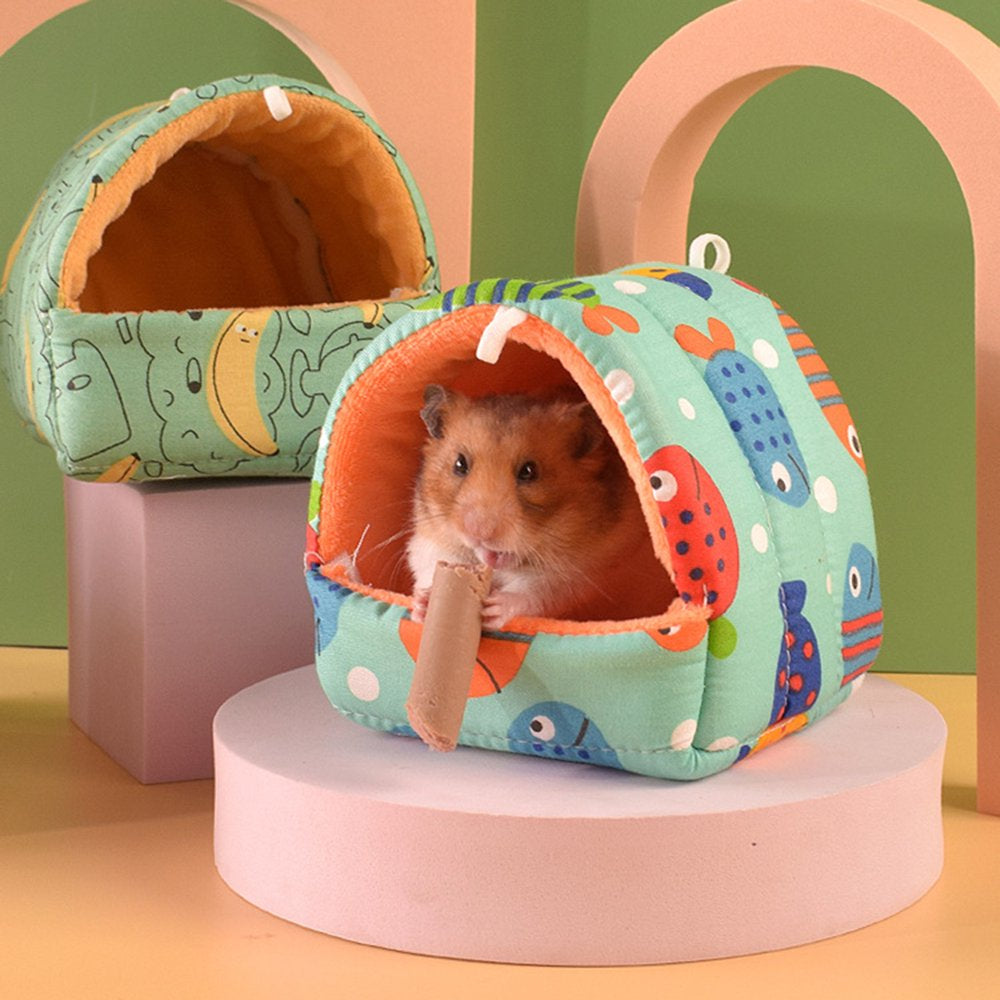 Walbest Guinea Pig Nest Cartoon Pattern Pet Hideout Warm Small Animal Hamster Squirrel Bed House Cage Accessories