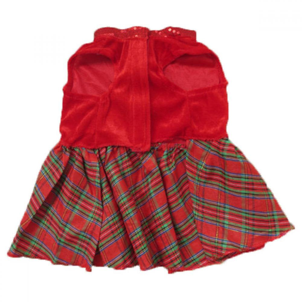Puppy Plaid Bow Apparel Red Dress Pet Dog Lovely Skirt Christmas Party Clothes Animals & Pet Supplies > Pet Supplies > Dog Supplies > Dog Apparel Catlerio   