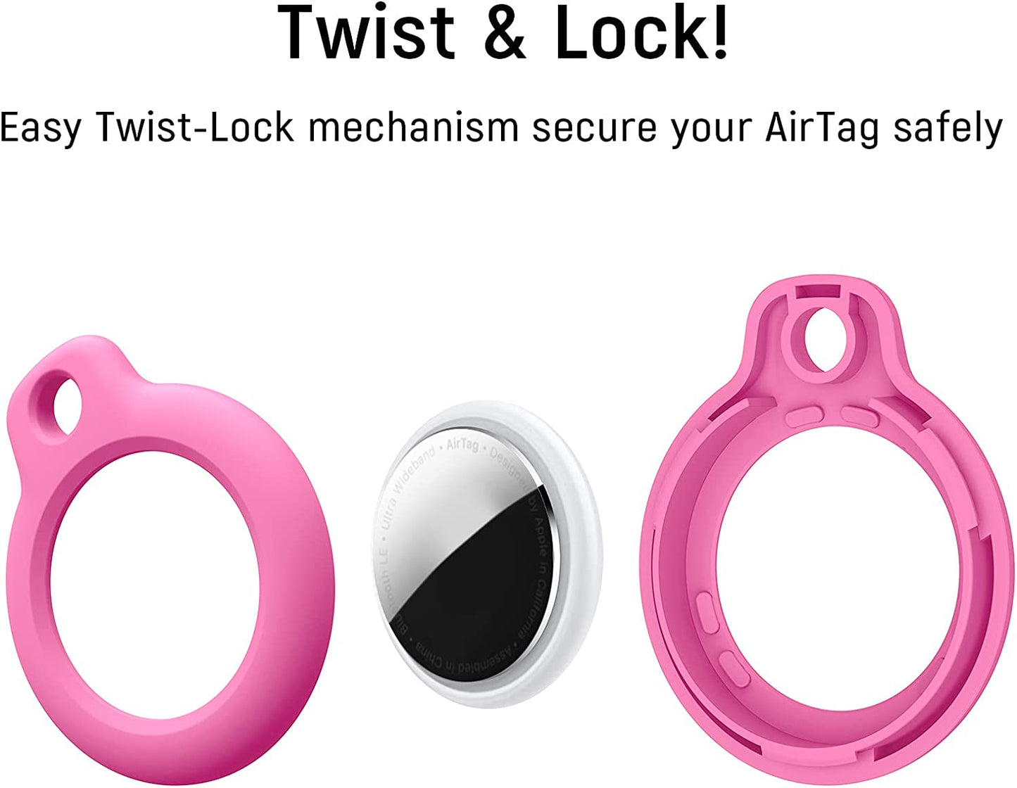 SPGUARD Hard PC Keychain for Airtag,Secure Air Tag Lock Key Ring,Protective Holder Tracker Finder for Luggage,Keys,Pet Collar Electronics > GPS Accessories > GPS Cases SPGUARD   