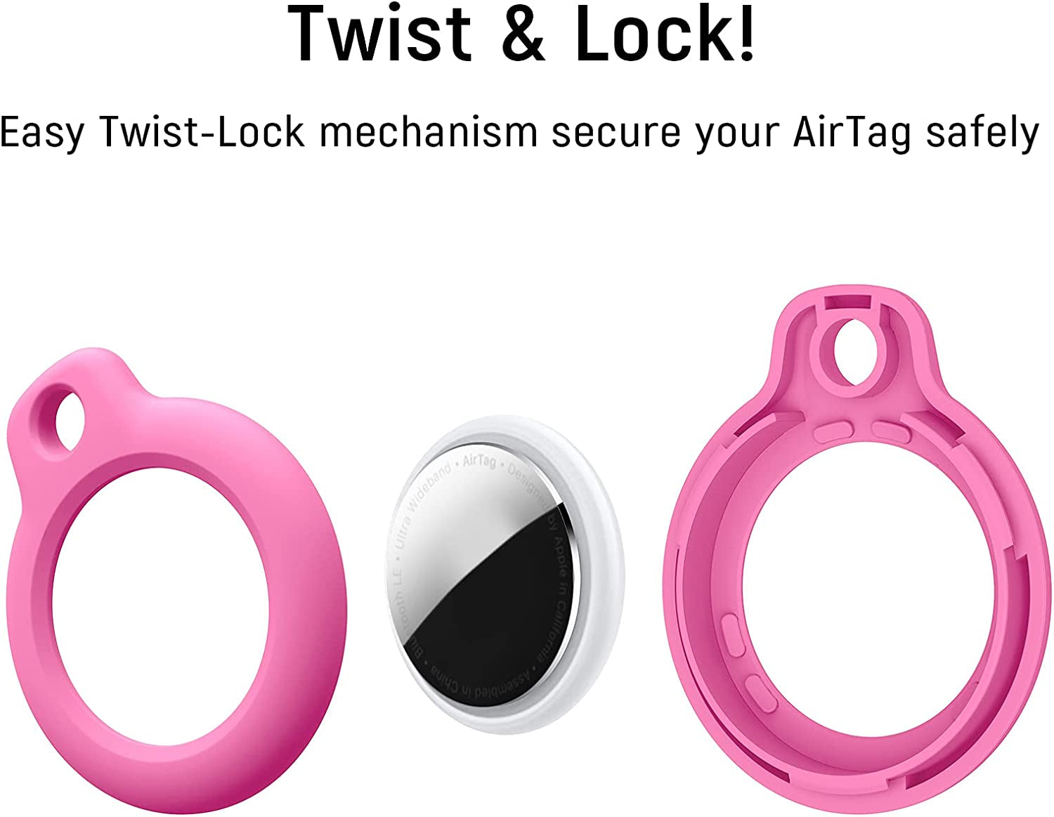 SPGUARD Hard PC Keychain for Airtag,Secure Air Tag Lock Key Ring,Protective Holder Tracker Finder for Luggage,Keys,Pet Collar Electronics > GPS Accessories > GPS Cases SPGUARD   