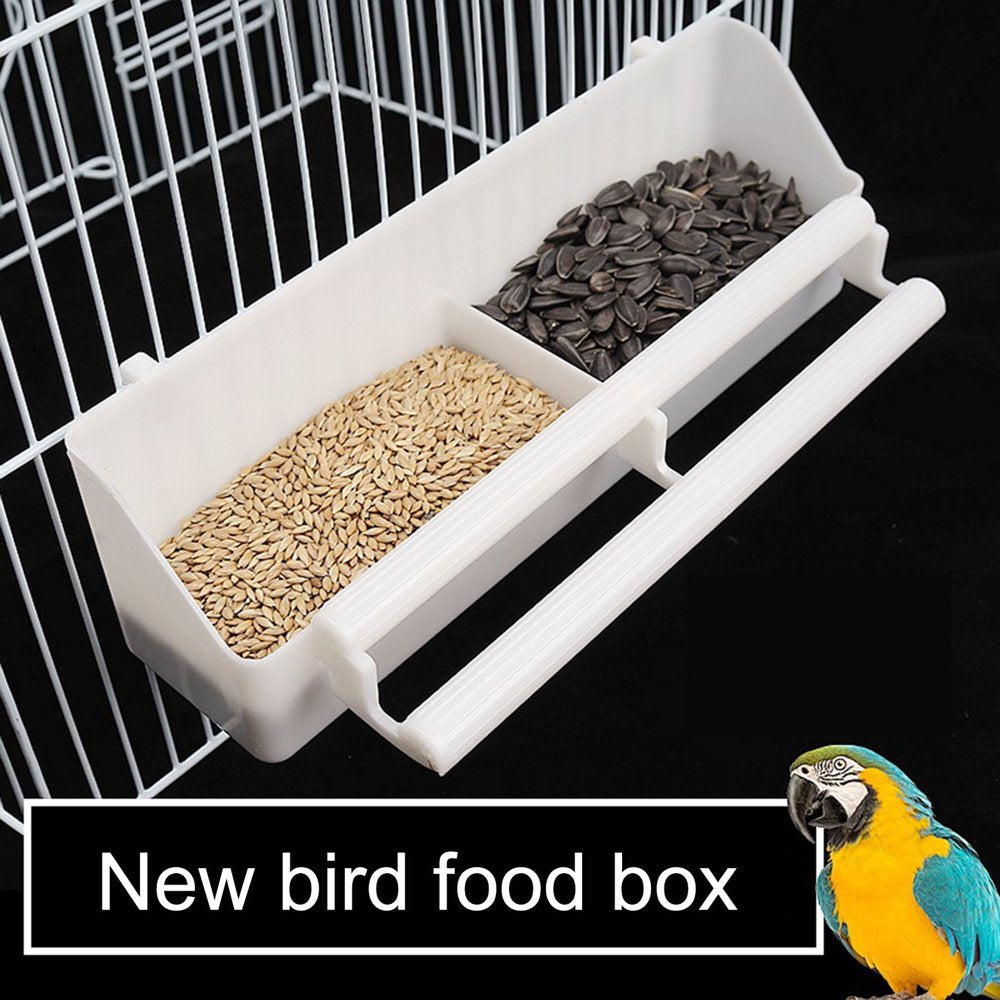 Lohuatrd Parrot Feeder with Perch Stick 2 Compartments Leak-Proof Feeding Dish Bite Resistant Cage Accessories Plastic Bird Trough Pet Water Food Dispenser Bird Supplies Animals & Pet Supplies > Pet Supplies > Bird Supplies > Bird Cage Accessories Lohuatrd   