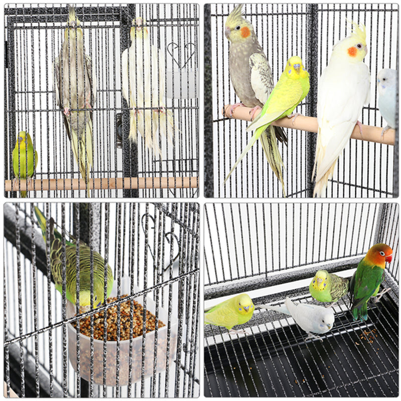 Topeakmart Bird Cage with Stand Wrought Iron Construction Quaker Parrot Cockatiel Finch Canary Bird Flight Cage Animals & Pet Supplies > Pet Supplies > Bird Supplies > Bird Cages & Stands Topeakmart   