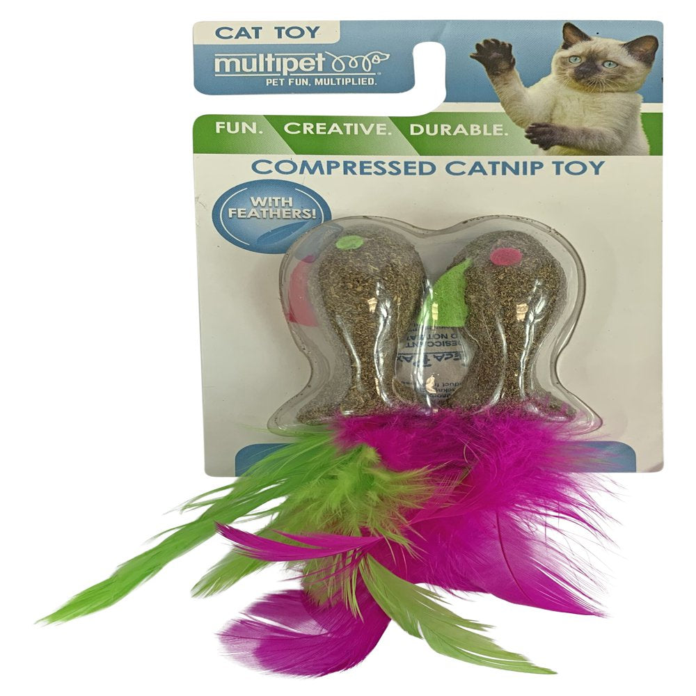 Multipet Compressed Catnip Mice, 2 Pack, Pink and Green Animals & Pet Supplies > Pet Supplies > Cat Supplies > Cat Toys Multipet   