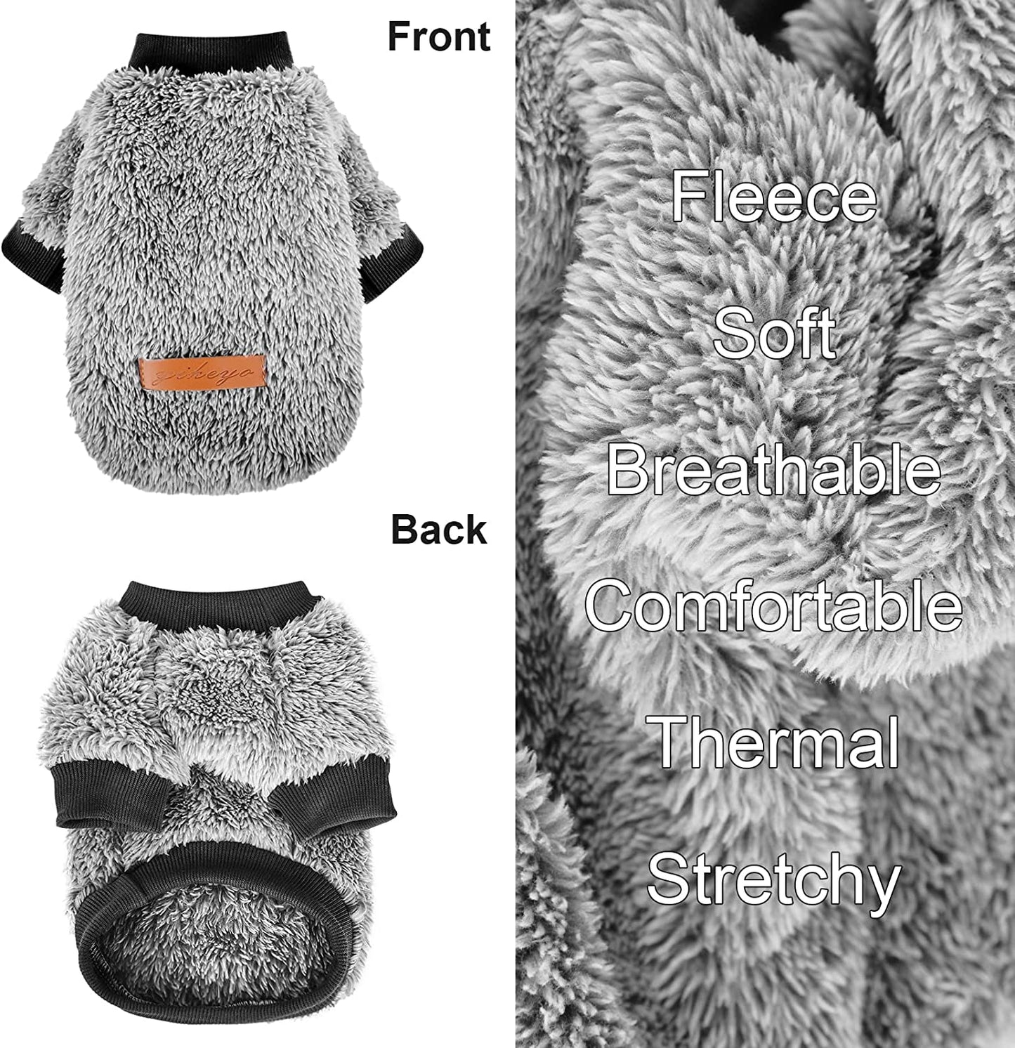 Small Dog Sweaters Chihuahua Fleece Clothes XXS~S Winter Warm Puppy Sweaters Boys Girls Tiny Dog Outfits for Teacup Yorkie Puppies Extra Small Breed Costume (Large Bust 17.71") Animals & Pet Supplies > Pet Supplies > Dog Supplies > Dog Apparel Kosiyi   