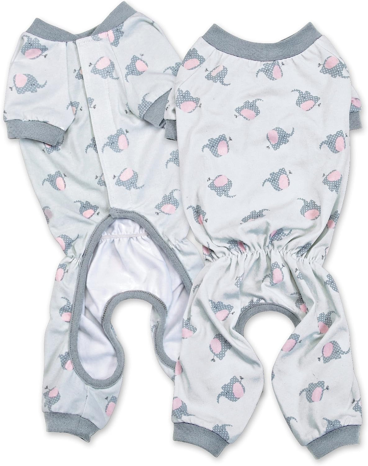 Zack & Zoey Pet Pajamas, Large, Light Gray Animals & Pet Supplies > Pet Supplies > Dog Supplies > Dog Apparel PetEdge Dealer Services Light Gray Elephants Small 