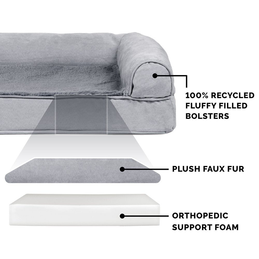 Furhaven Pet Products | Dog Bed Full Support Orthopedic Ultra Plush Sofa-Style Couch Bed for Dogs & Cats, Gray, Jumbo Plus Animals & Pet Supplies > Pet Supplies > Cat Supplies > Cat Beds FurHaven Pet   