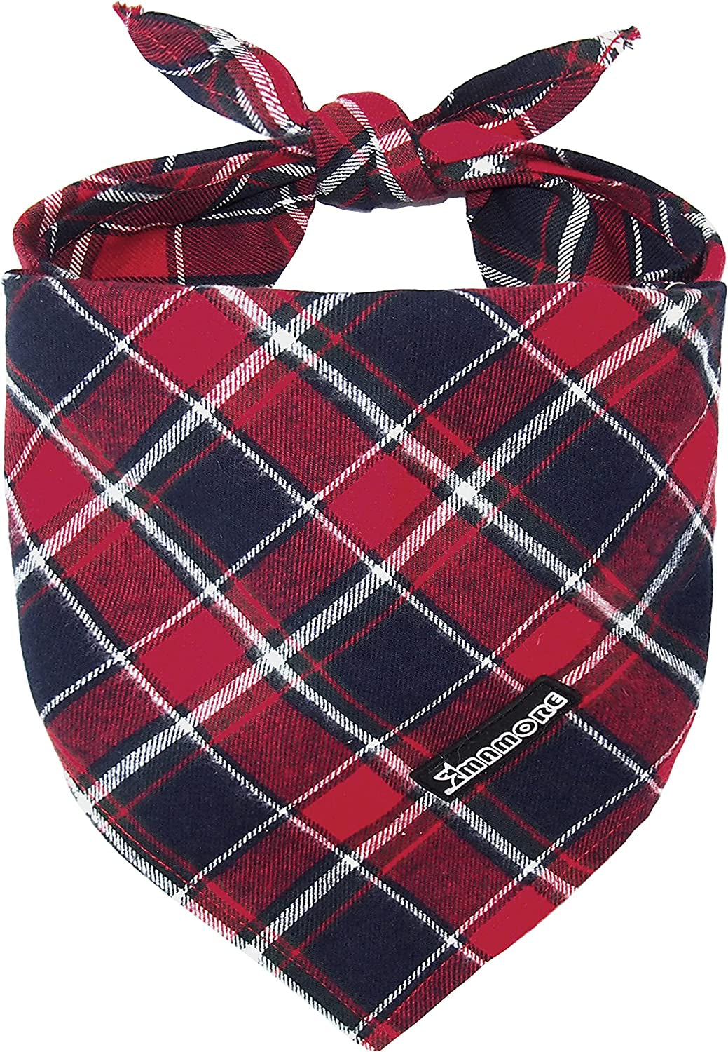 Adjustable Plaid Dog Bandanas,1Pc Soft Washable Cotton Triangle Bib Kerchief Scarfs for Small Medium Large Dogs and Cats (Brown&Blue, Large) Animals & Pet Supplies > Pet Supplies > Dog Supplies > Dog Apparel MAMORE Red&Blue Small 