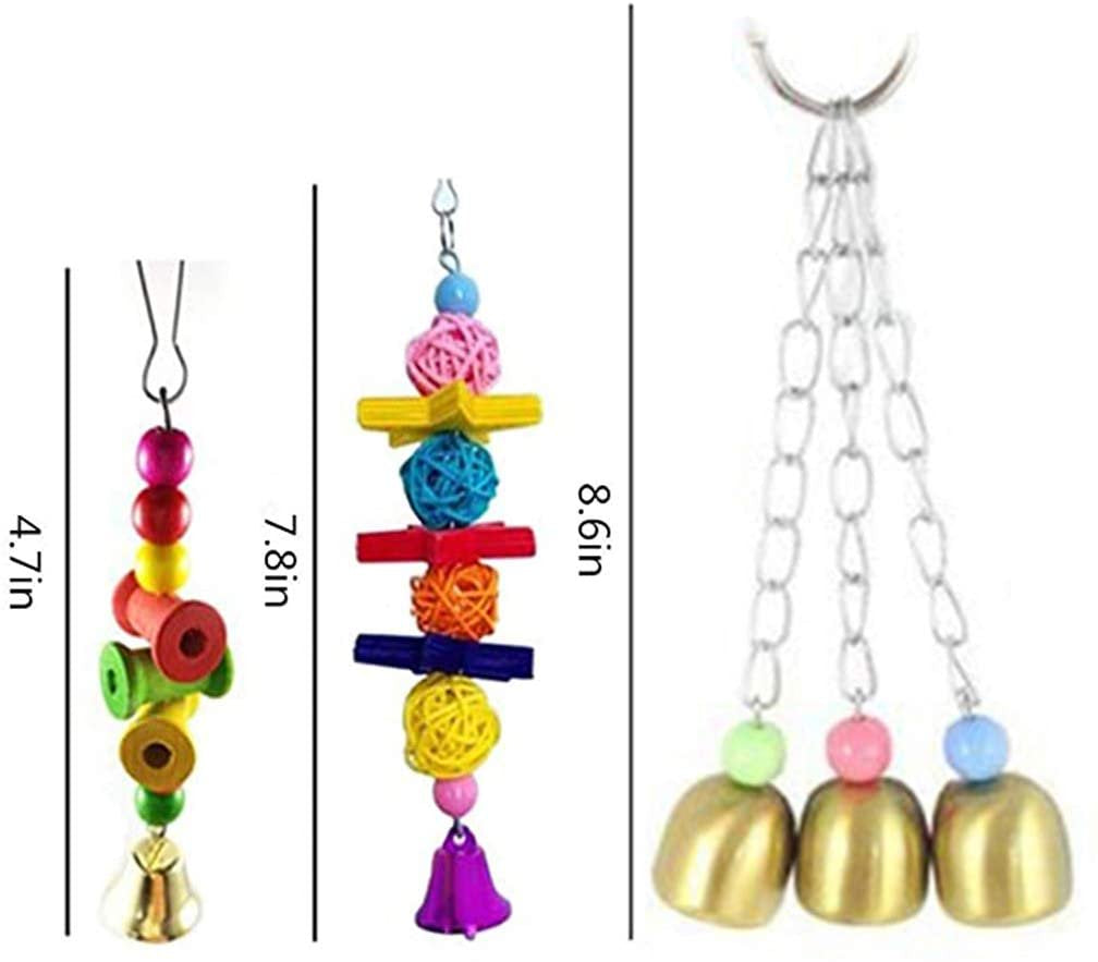 JINGPENG 7 Pack Pet Parrot Hanging Toy Chewing Bite Rattan Balls Grass Swing Bell Bird Parakeet Cage Accessories Pet Supplies Animals & Pet Supplies > Pet Supplies > Bird Supplies > Bird Cage Accessories JINGPENG   