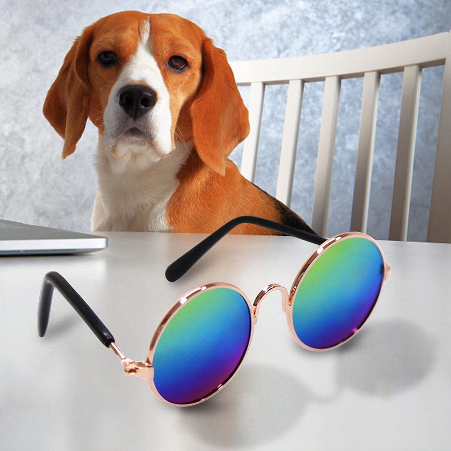 Cat Sunglasses Dog Glasses Classic Retro Circular Sunglasses Cool Pet Costume Accessory for Small Medium Pet Disco Sunglasses 1PC Animals & Pet Supplies > Pet Supplies > Dog Supplies > Dog Apparel sales today clearance   