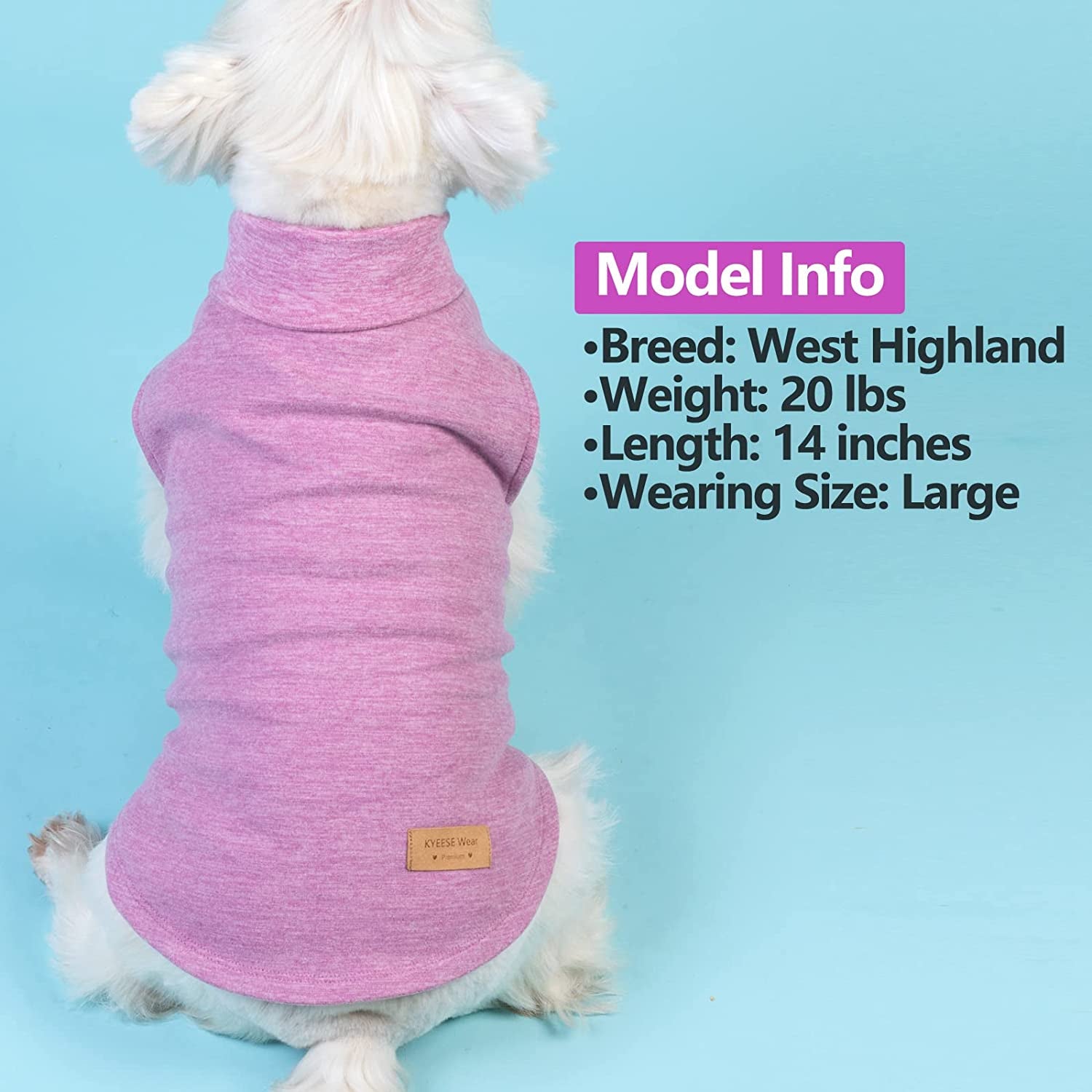 KYEESE 2Pack Dog Coat Turtleneck Stretchy Dog Sweater Super Soft Dog Cold Weather Coat for Small Dogs Puppy in Sleeveless Design, Purple,S Animals & Pet Supplies > Pet Supplies > Dog Supplies > Dog Apparel kyeese   