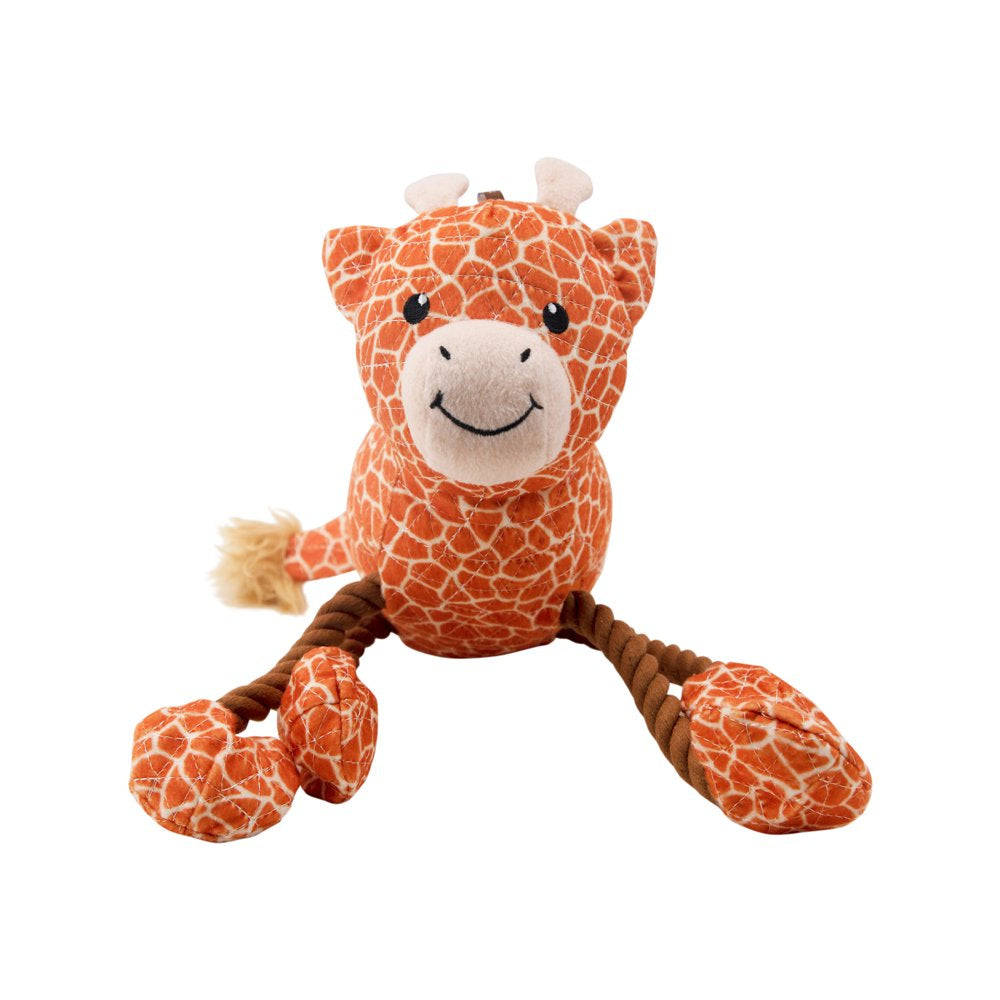 Outward Hound Dangle Dudes Giraffe Plush Dog Toy, Tan, Medium