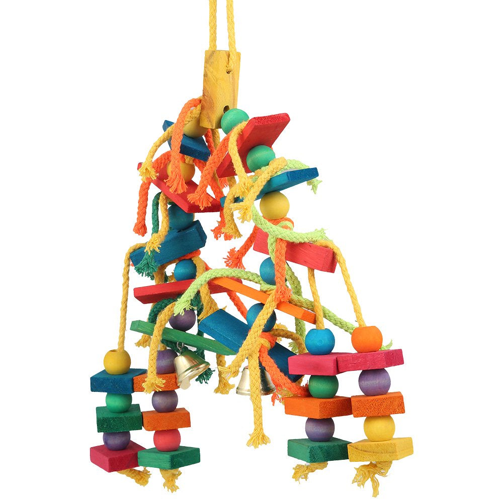 ODOMY Large Parrot Pet Bird Toys Perch Cockatiel Chew Hanging Swing Cage-Wooden Animals & Pet Supplies > Pet Supplies > Bird Supplies > Bird Toys ODOMY   