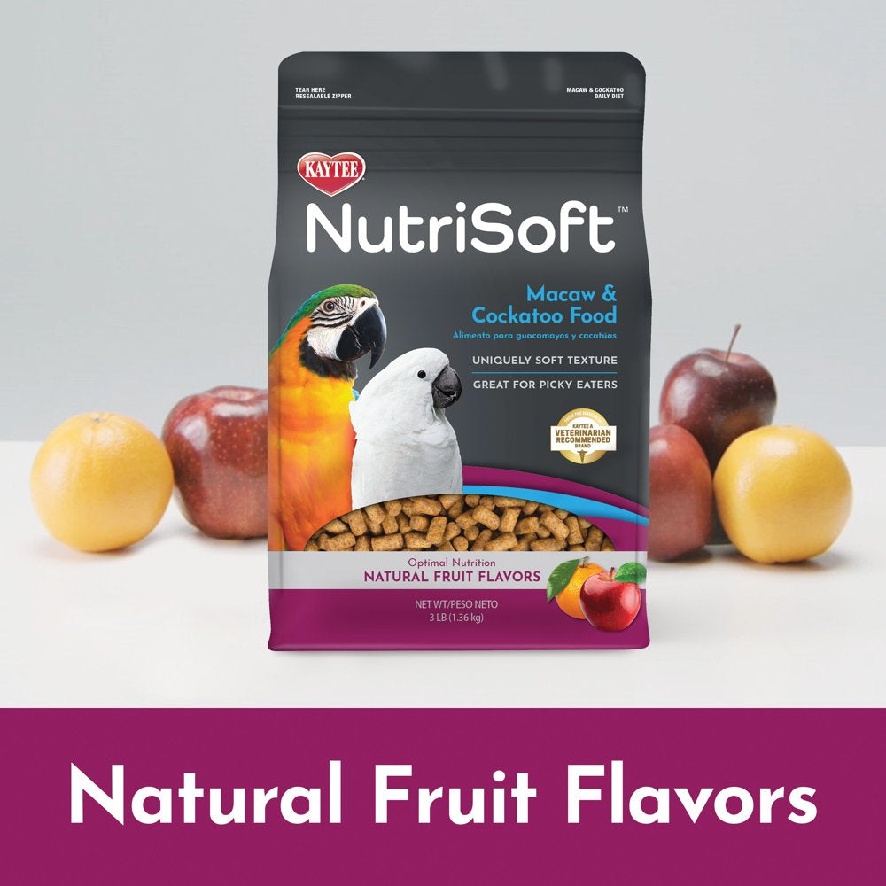 Kaytee Nutrisoft Macaw & Cockatoo Pet Bird Food 3 Lb. Animals & Pet Supplies > Pet Supplies > Bird Supplies > Bird Food Central Garden and Pet   