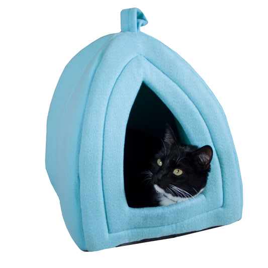 Cat House – Cat Beds for Indoor Cats with Removable Foam Cushion – Comfortable Pet Tent for Kittens, Small Dogs and Aging Pets by Petmaker (Blue) Animals & Pet Supplies > Pet Supplies > Cat Supplies > Cat Beds Trademark Global LLC   