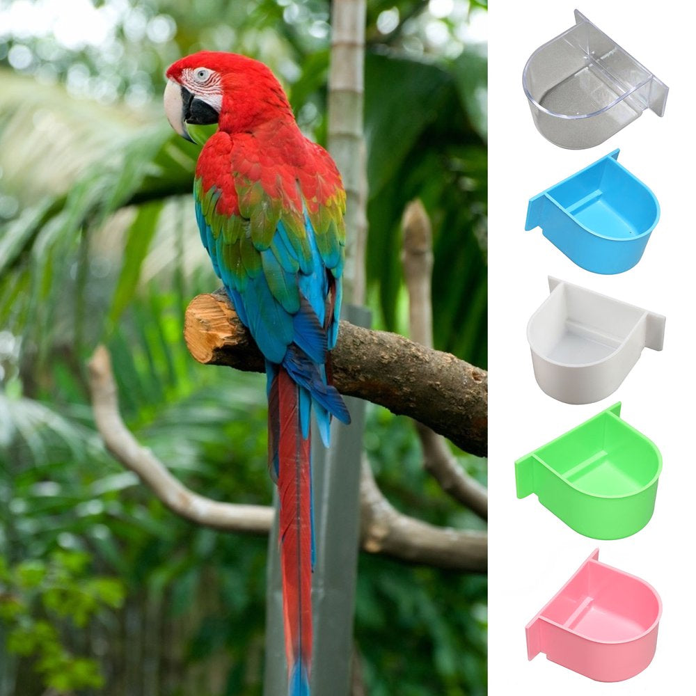 Lohuatrd 2Pcs Bird Feeding Utensils Hanging Long Lifespan Bite Resistant Professional Exquisite Pet Accessory Plastic Feeding Cup Cage Food Water Bowl Bird Feeder for Balcony Animals & Pet Supplies > Pet Supplies > Bird Supplies > Bird Cage Accessories Lohuatrd Random Color-1 Pcs  