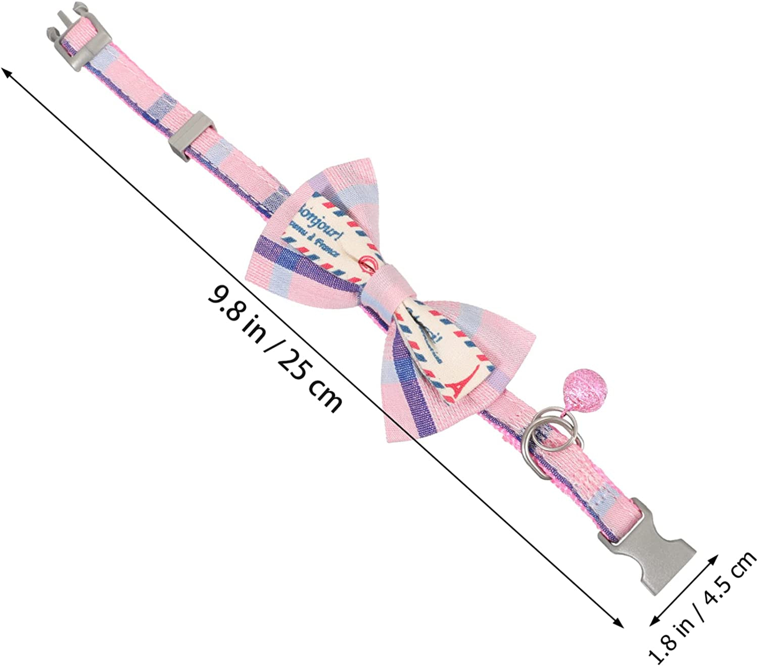 GLSTOY Pet Bow Kitten Collars Puppy Collars Decorative Dog Collar Pet Necklace Bow Tie Dog Collar with Bow Lovely Pet Collar Premium Kitten Collar Delicate Kitten Collar Pink Dog Bell Animals & Pet Supplies > Pet Supplies > Dog Supplies > Dog Apparel GLSTOY   