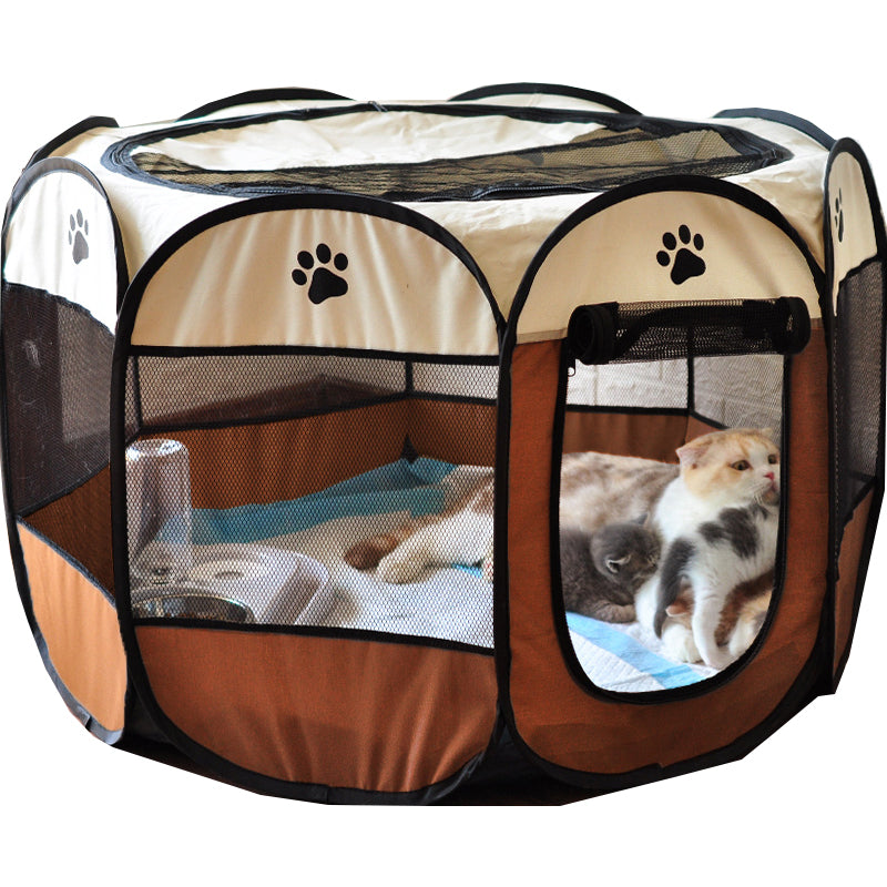 Kernelly Portable Folding Pet Tent Dog House Octagonal Cage for Cat Tent Playpen Puppy Kennel Easy Operation Fence Outdoor Big Dogs House