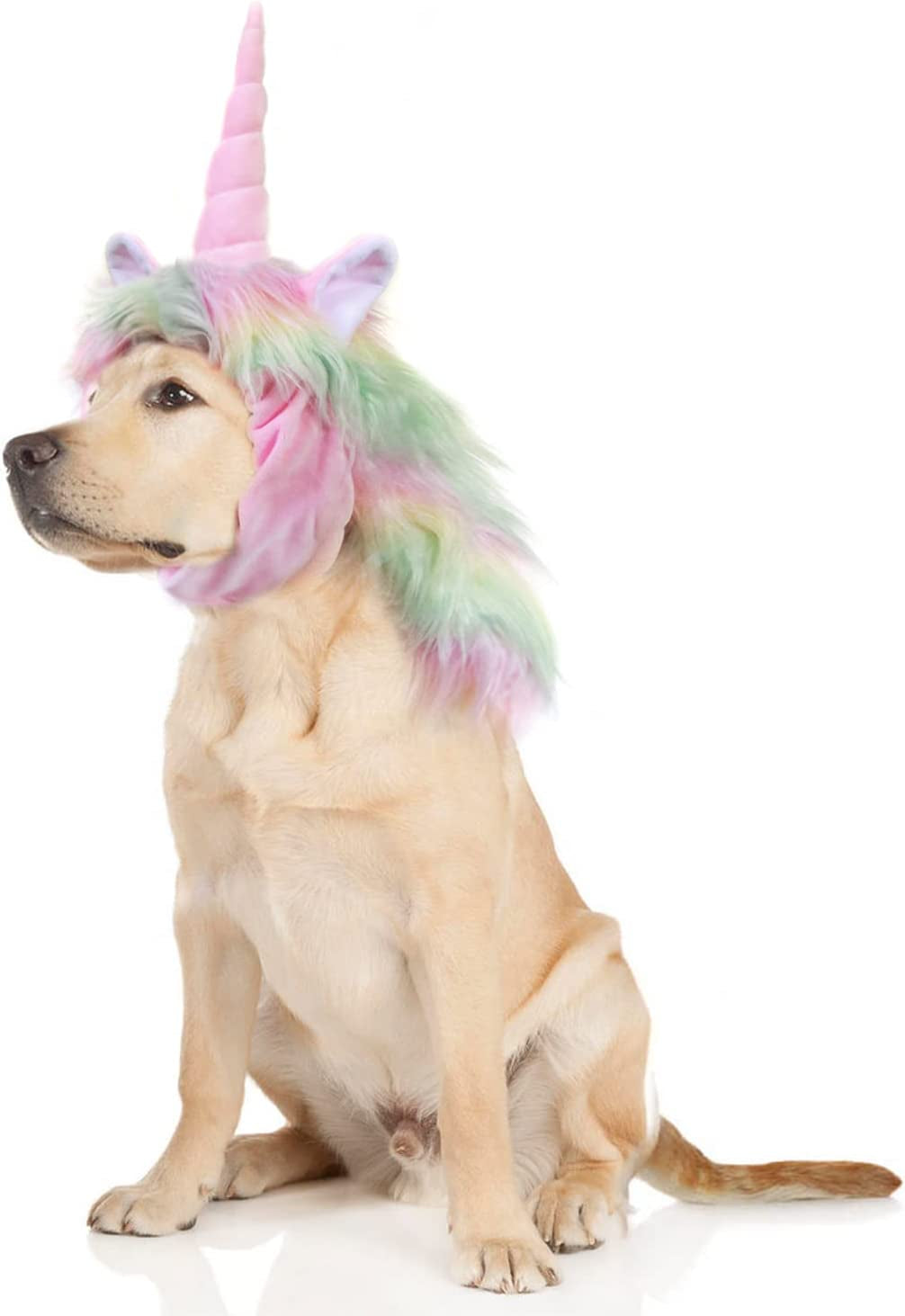 Onmygogo Funny Moose Costumes for Dog, Cute Furry Pet Wig for Halloween Christmas, Pet Clothing Accessories (Moose, Size L) Animals & Pet Supplies > Pet Supplies > Dog Supplies > Dog Apparel Shenzhen Animour Comercial and Trading Limited Unicorn-colorful Size M 