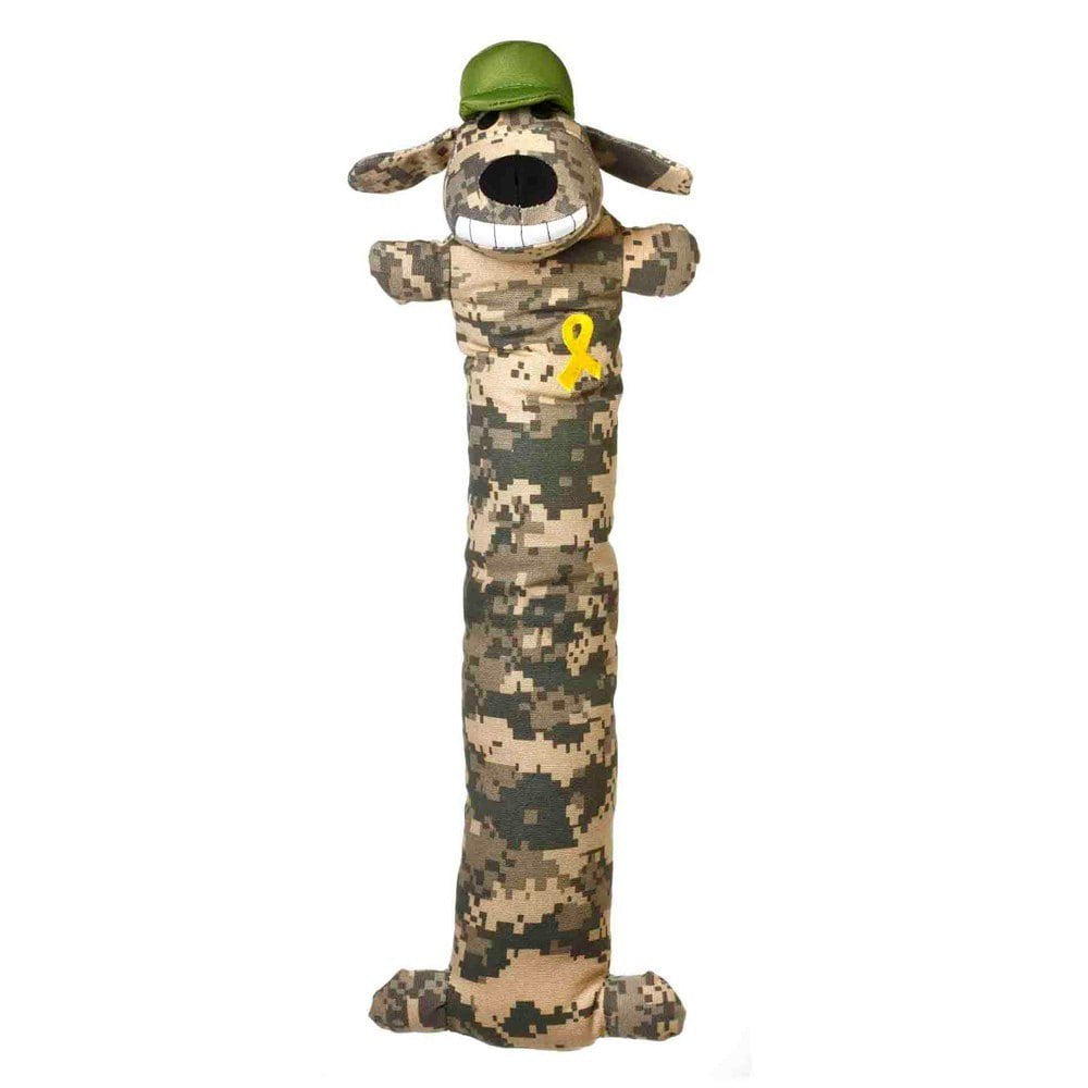 Multipet Support Our Troops Loofa Plush Dog Toy, Colors May Vary