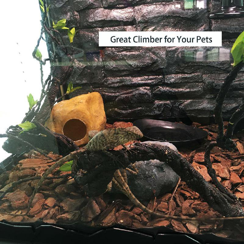 OOKWE Jungle Vines Branches Flexible Pet Habitat Decor Accessories Reptile Leave Plastic Climbing Plants for Frogs Turtles Animals & Pet Supplies > Pet Supplies > Small Animal Supplies > Small Animal Habitat Accessories OOKWE   