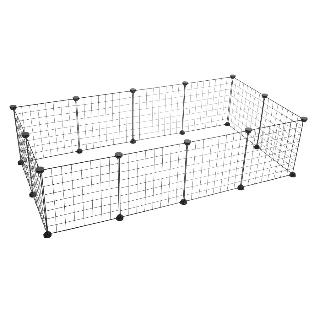 Goorabbit Pet Playpen for Puppy - Plastic Pet Fence DIY Yard Fence,Portable Puppy Kennel Crate Fence,Small Animal Cage,Transparent 12 Panels (14 X 14)" Animals & Pet Supplies > Pet Supplies > Dog Supplies > Dog Kennels & Runs Goorabbit   